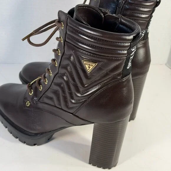 Women's size 10M brown lace-up boots by GUESS - Picture 16 of 16